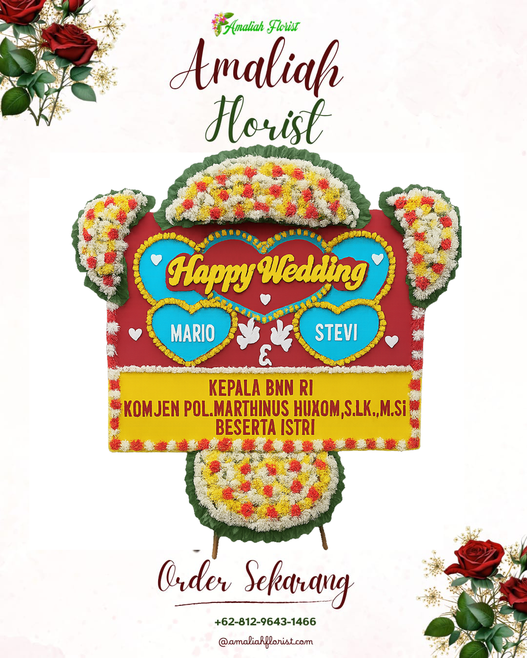 Papan Bunga Pernikahan Abang